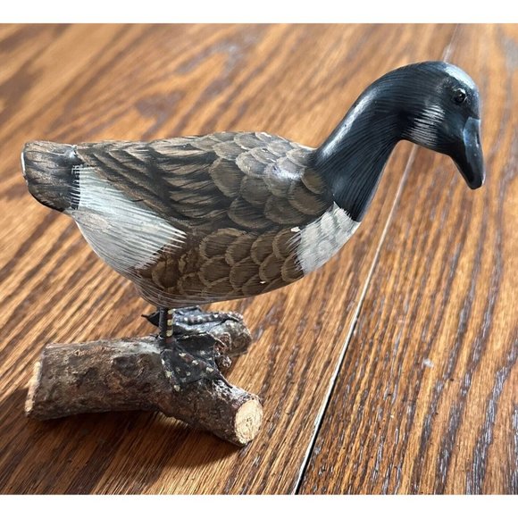 Vintage Enesco Unsigned Duck, Goose, Seagull On Wood Log Bird Figurines FLAWS - Picture 10 of 16